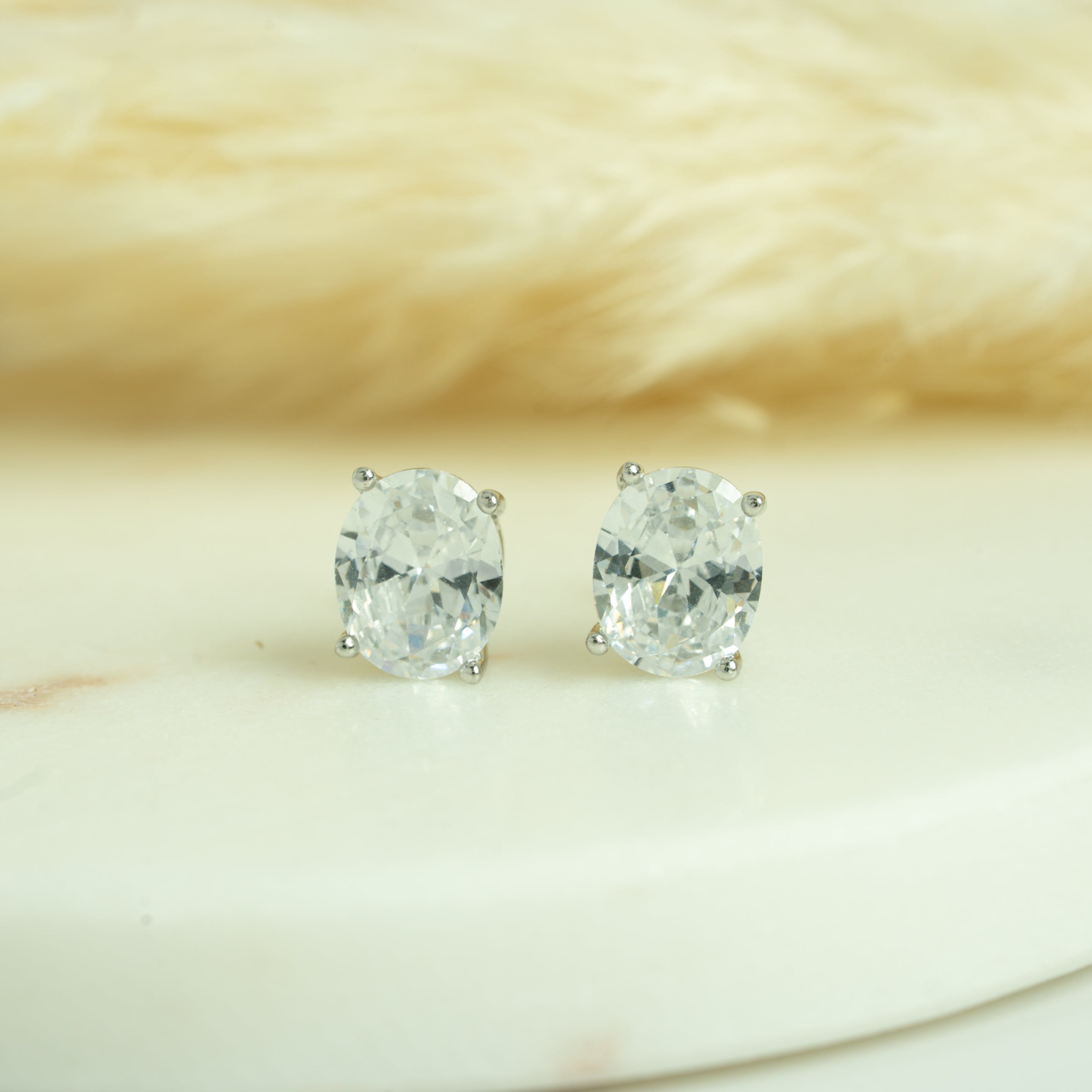 Classic Oval Solitaire Studs