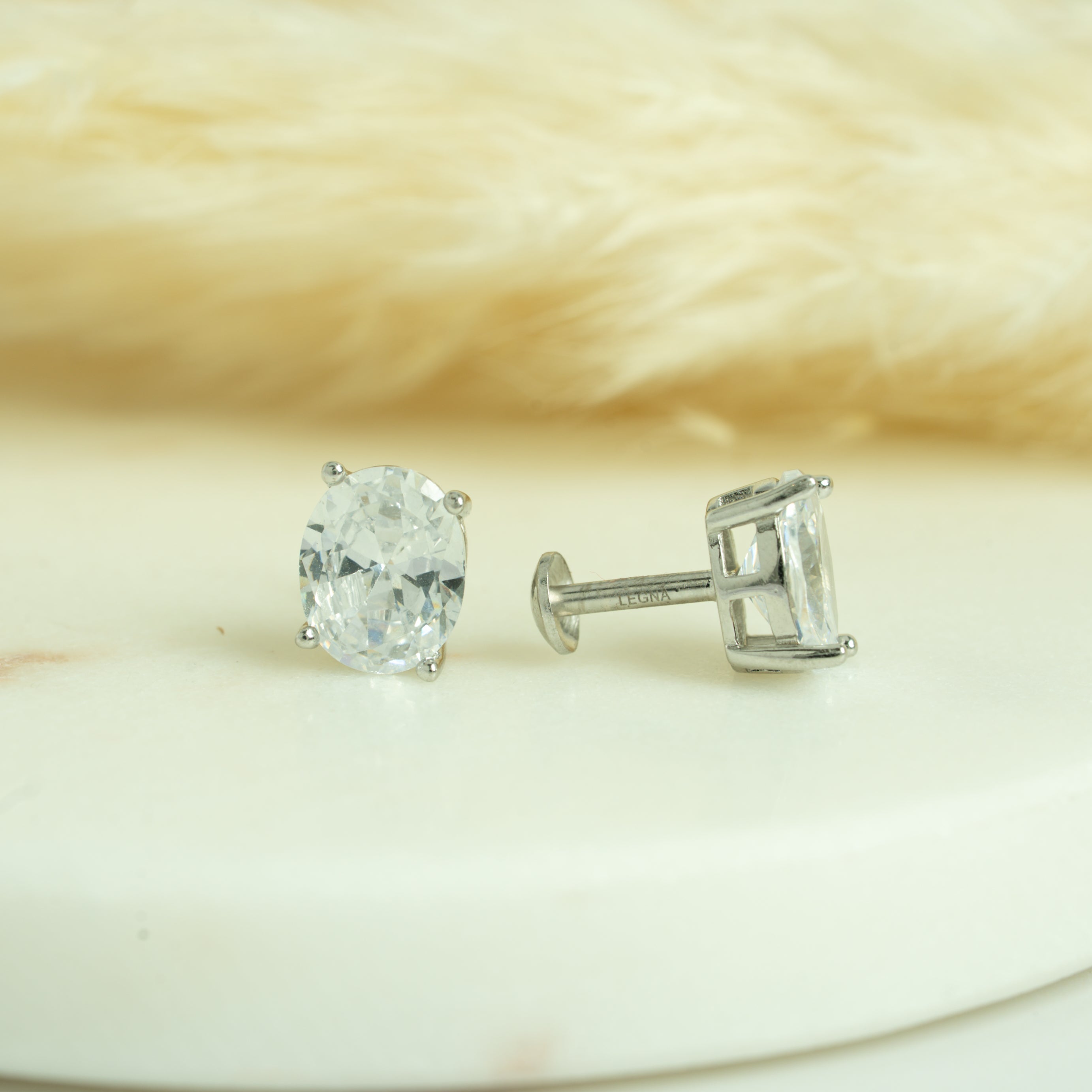 Classic Oval Solitaire Studs
