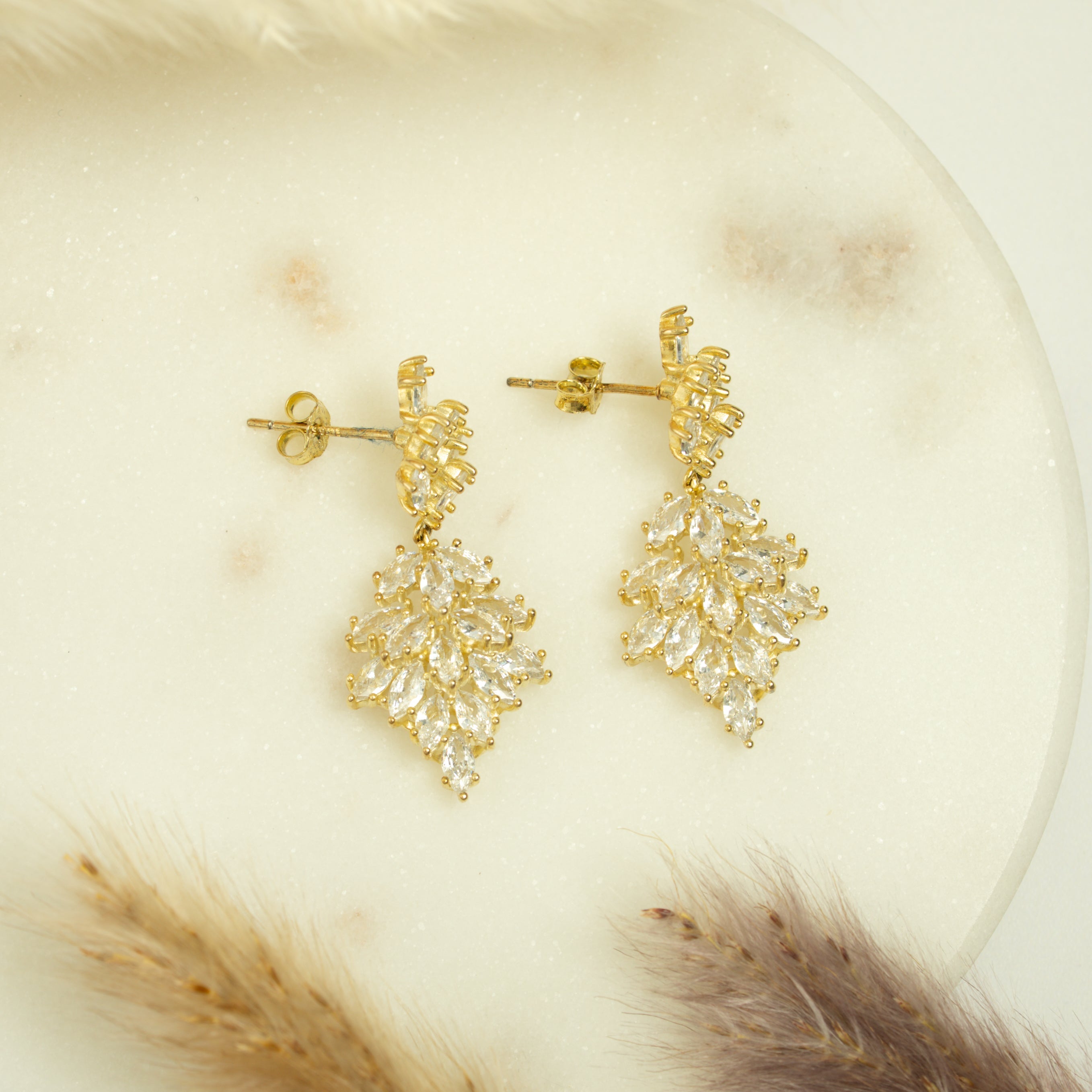 Gold-Toned Marquise Drops
