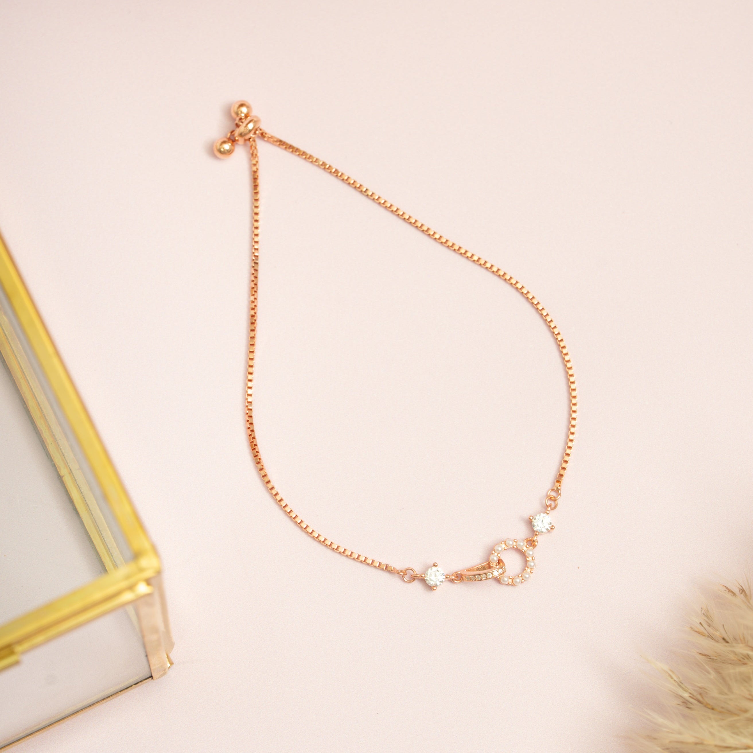 Rose Gold Pave Circlet Bracelet