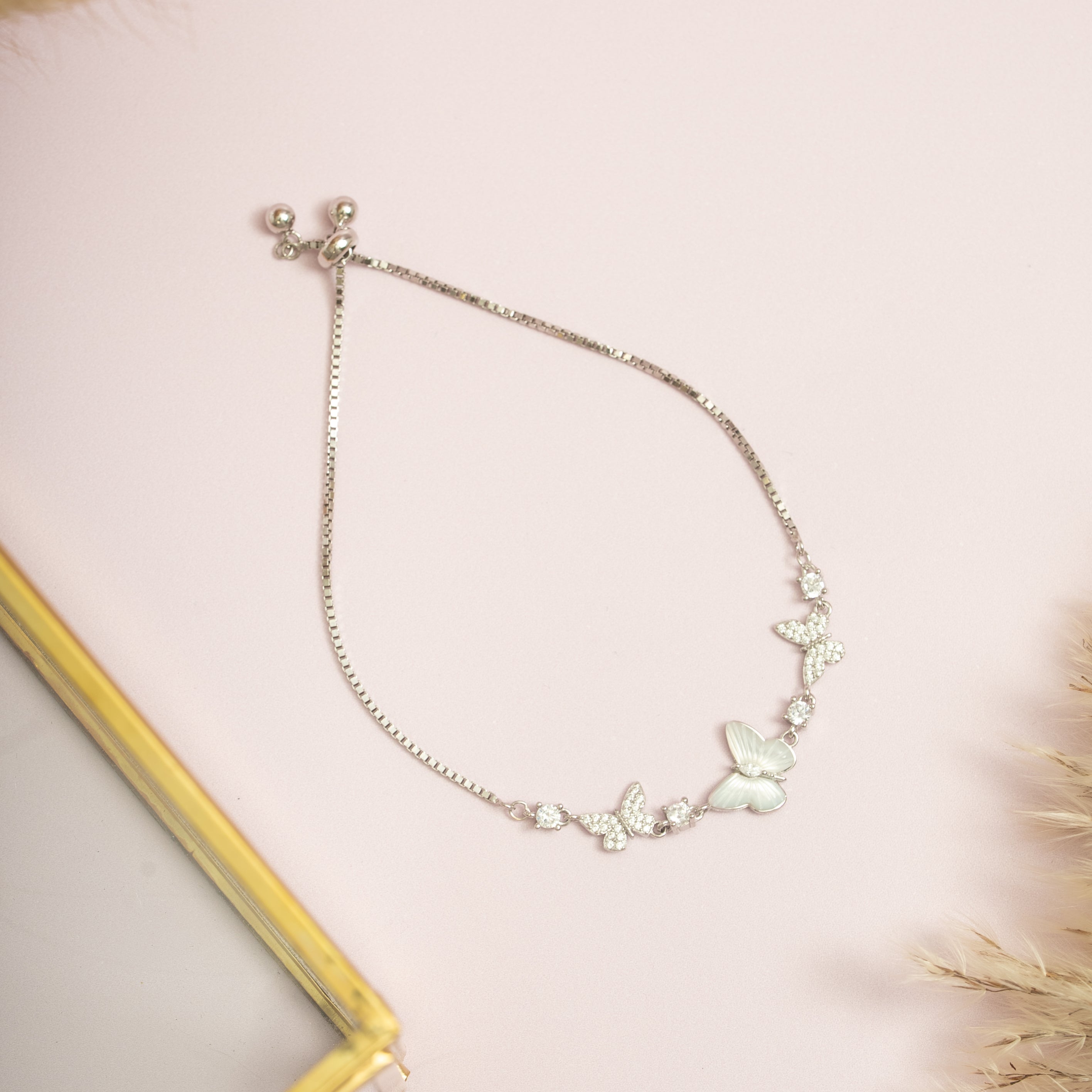 Silver Butterfly Trail Bracelet
