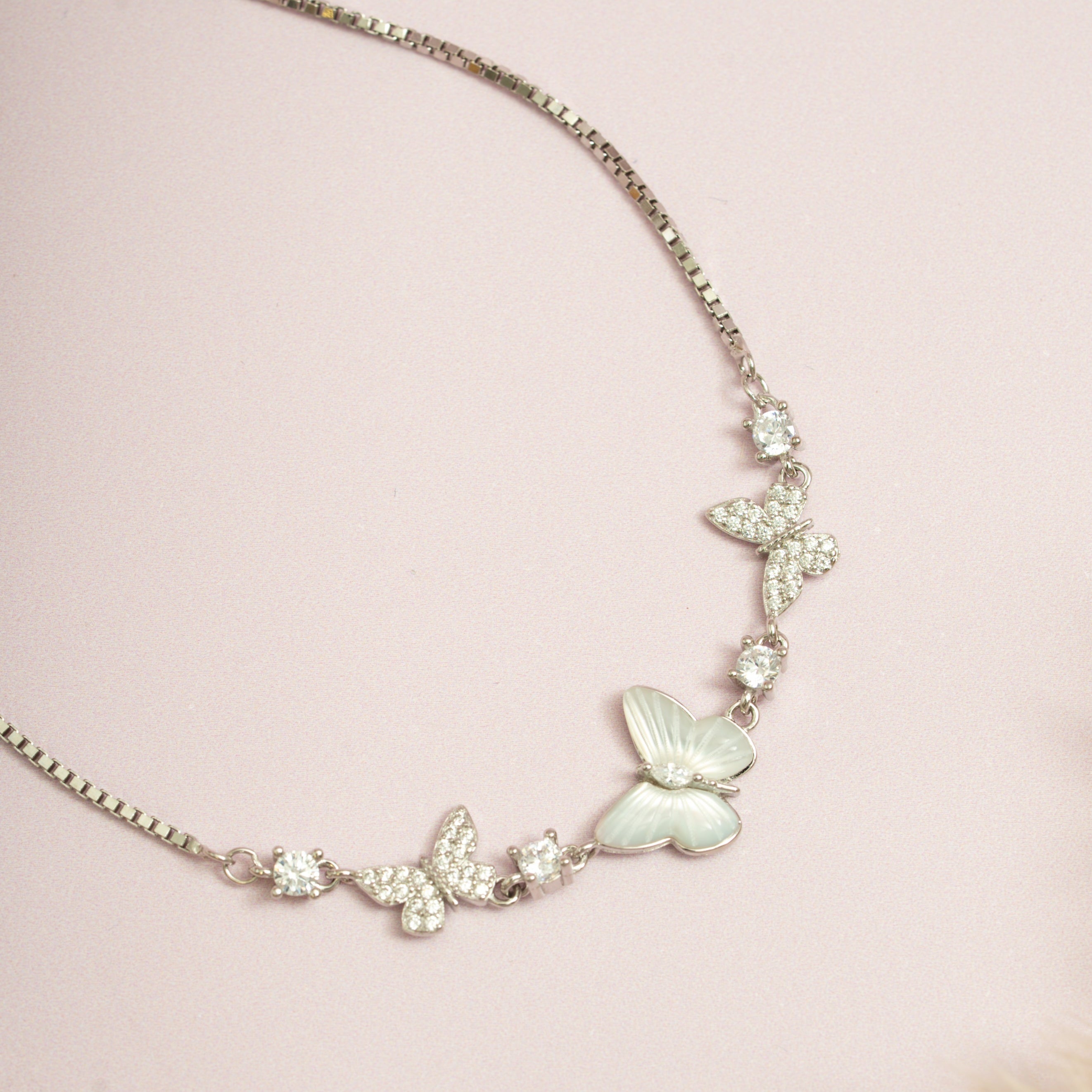 Silver Butterfly Trail Bracelet