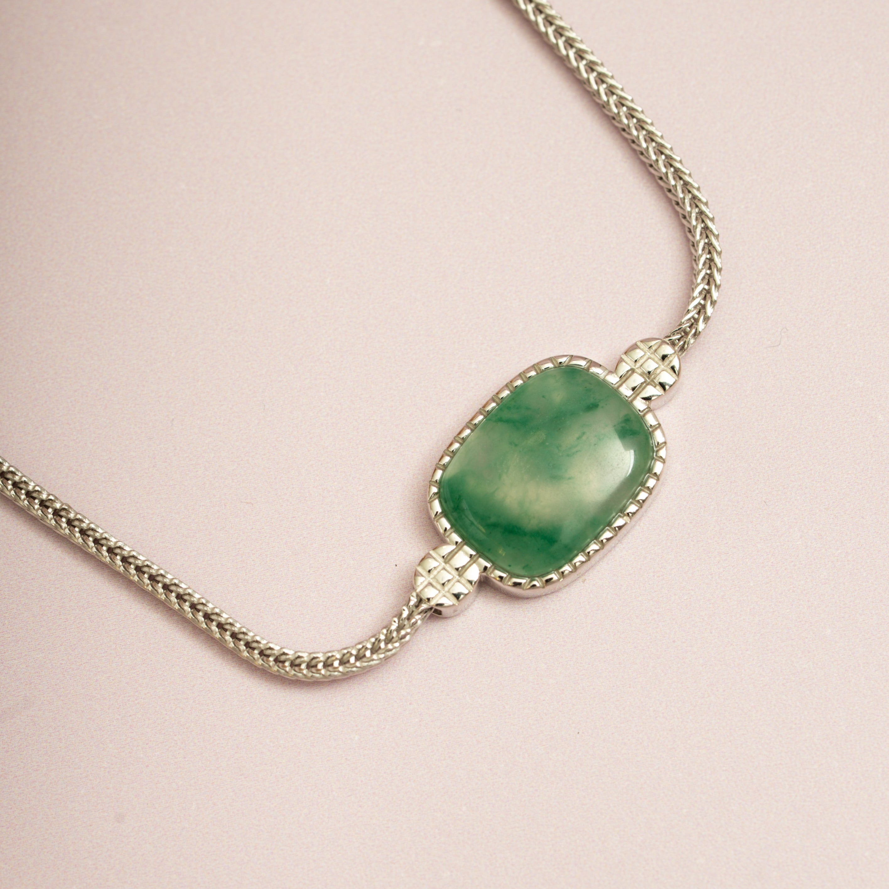 Silver Gemstone Station Bracelet