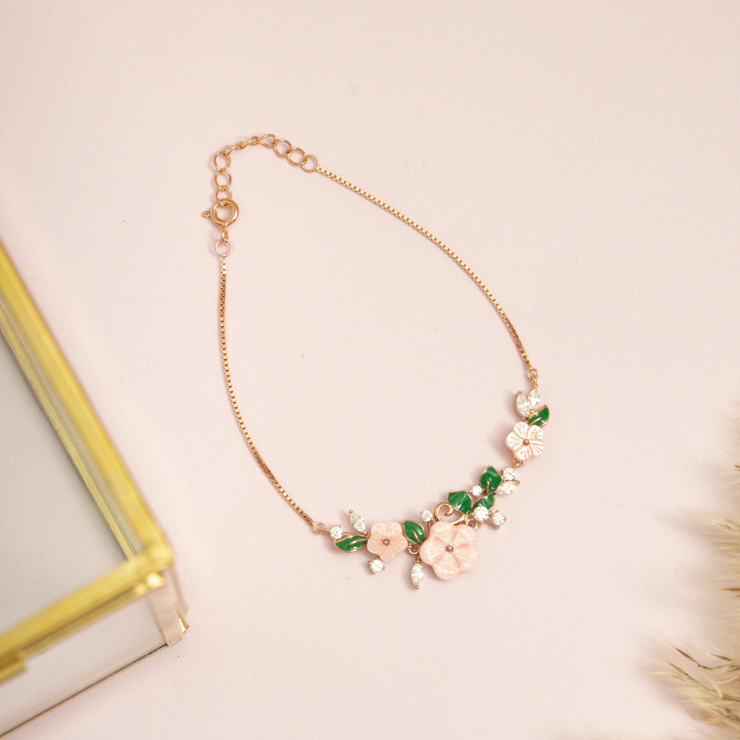 Rose Gold Floral Vine Bracelet