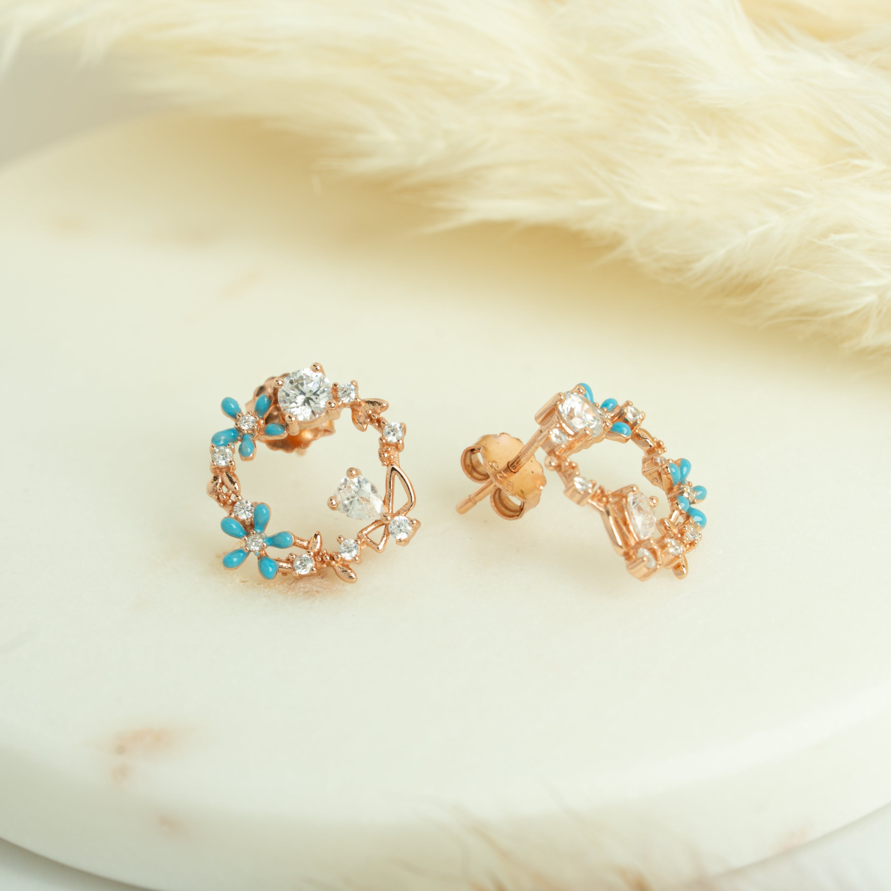Rose Gold Turquoise Wreath