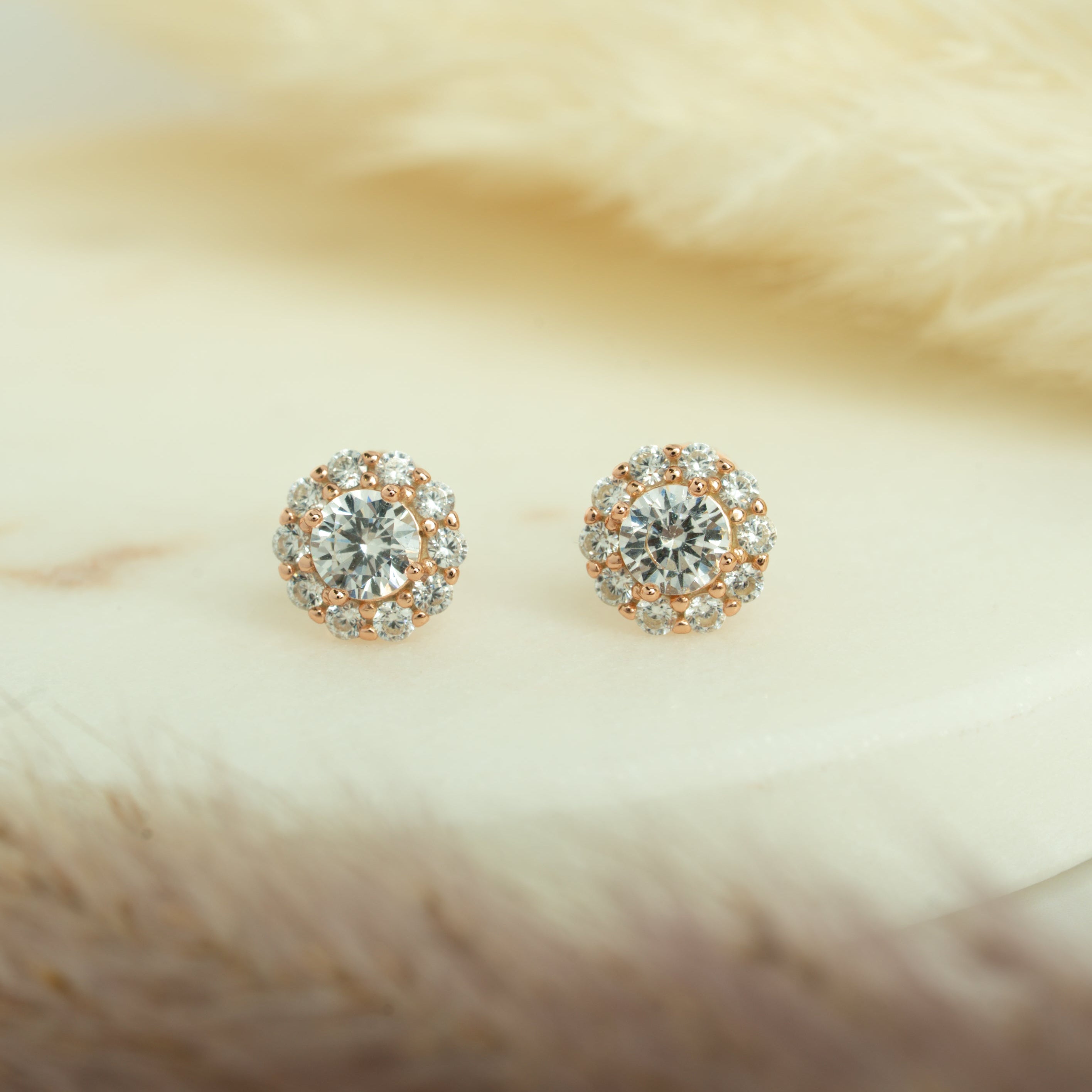Rose Gold Floral Halo