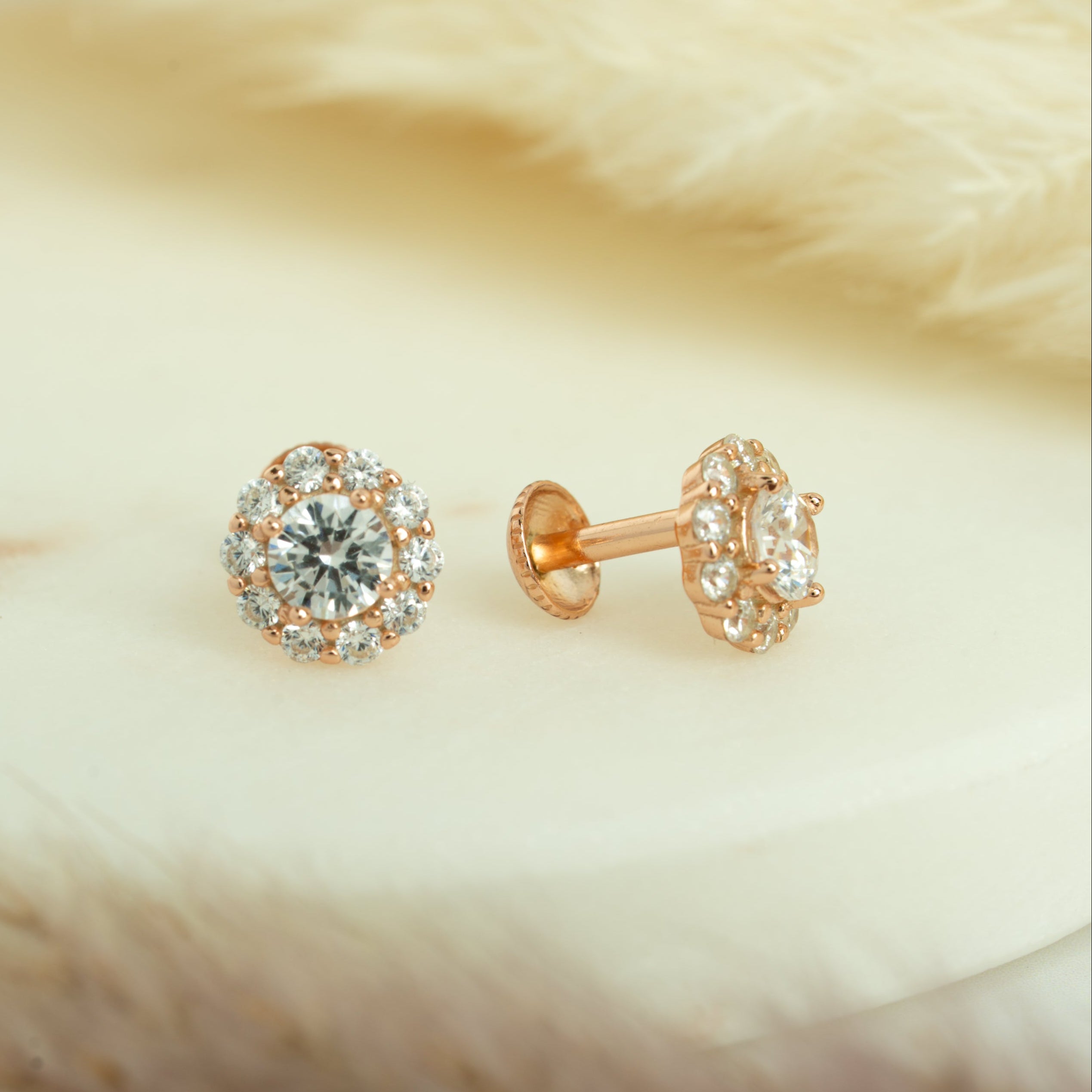 Rose Gold Floral Halo
