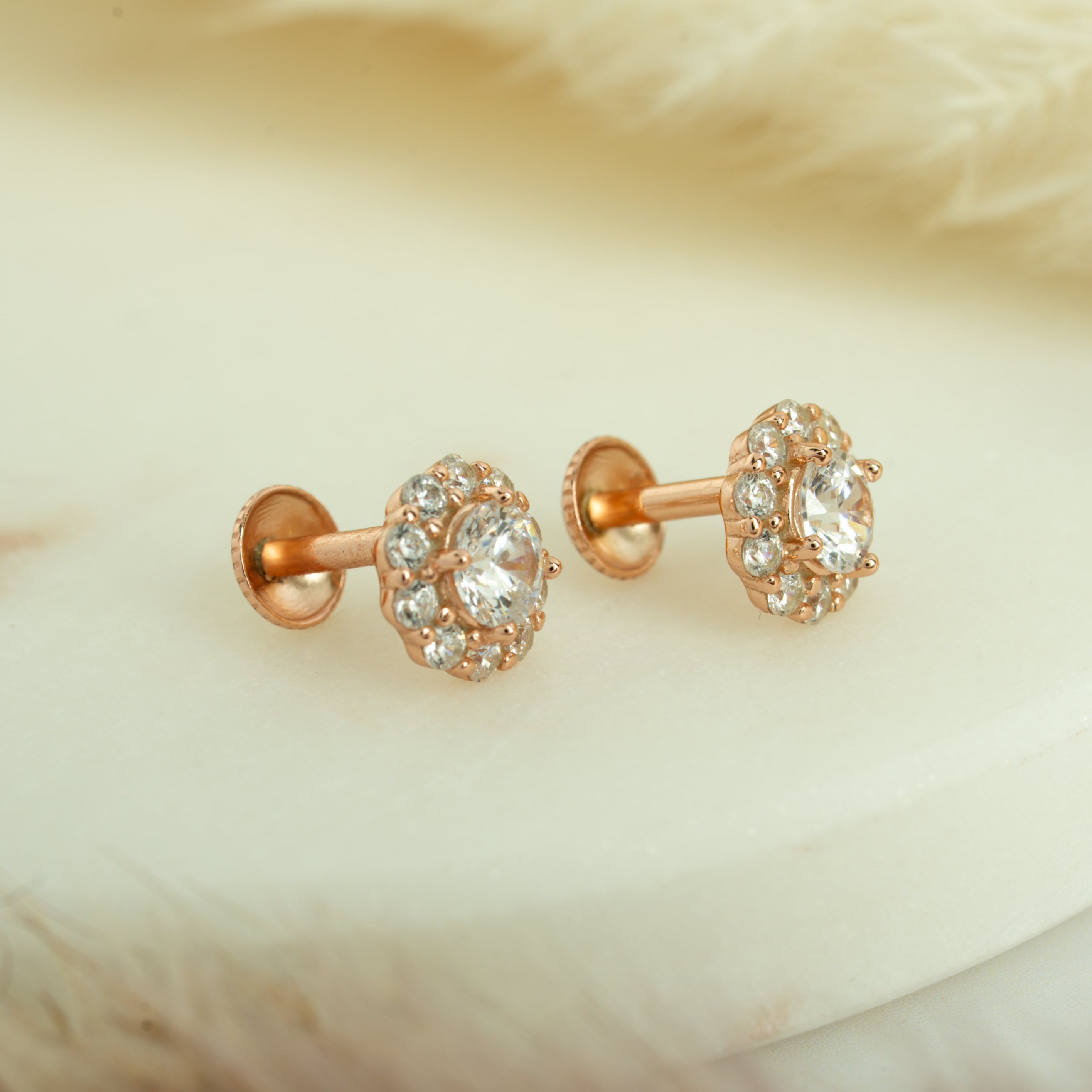 Rose Gold Floral Halo