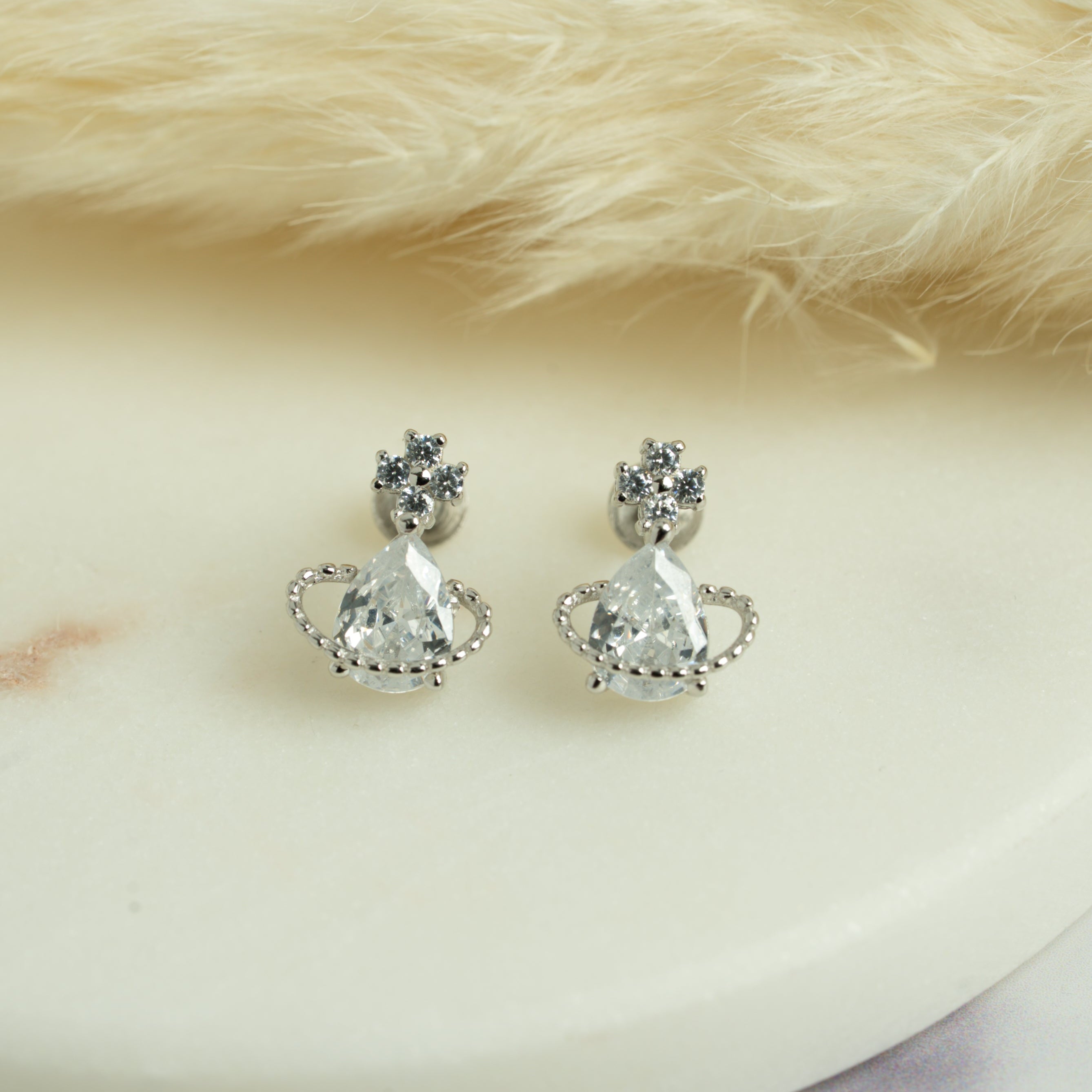 Orbit Ring Pear Drops