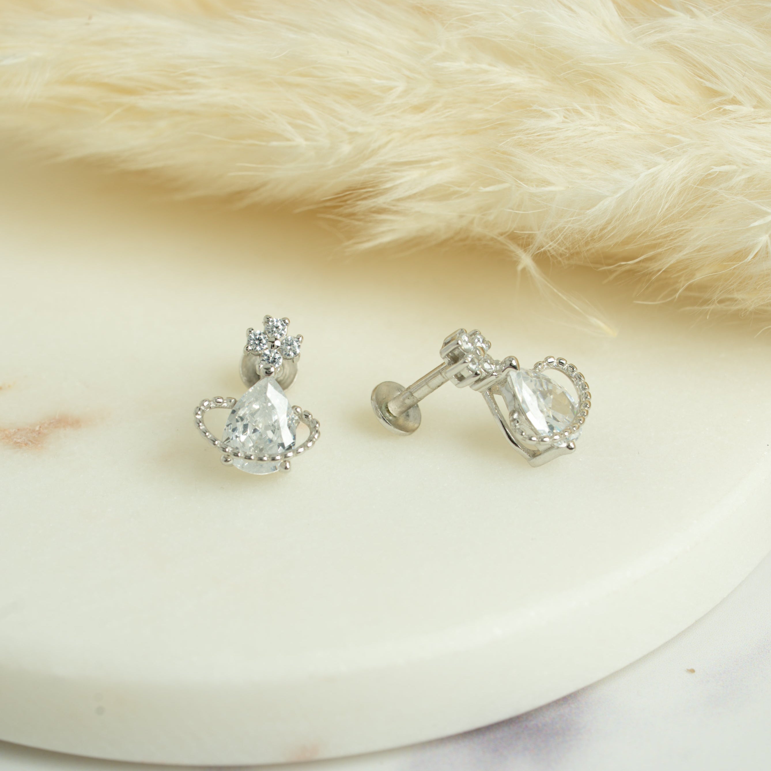 Orbit Ring Pear Drops