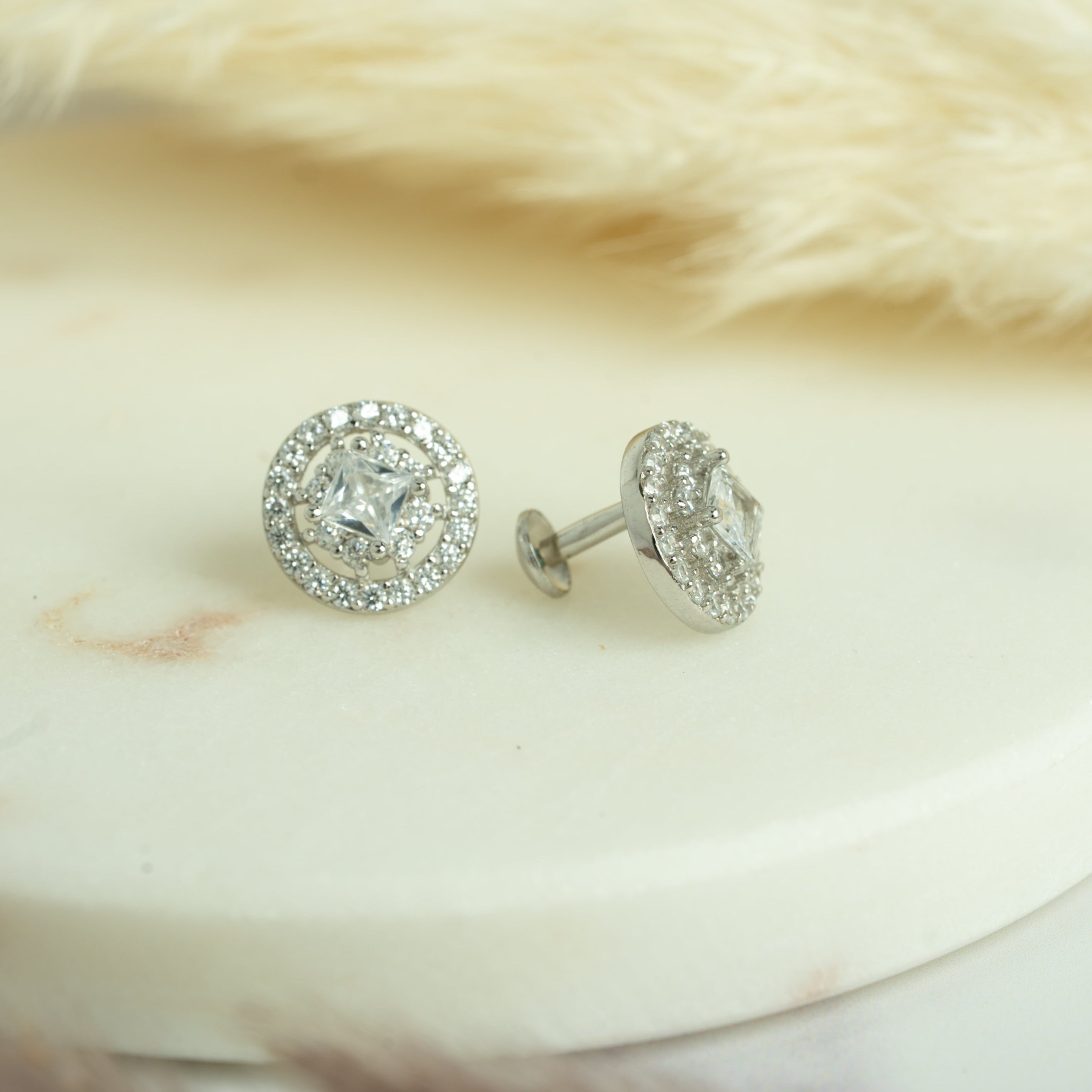 Double Halo Princess Studs