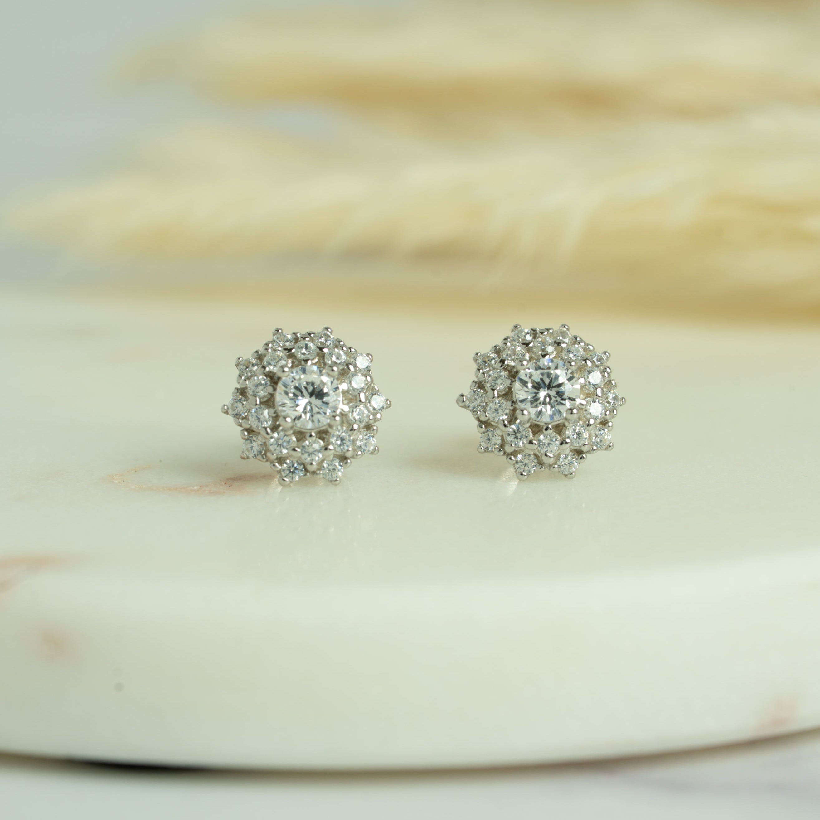 Snowflake Cluster Stud Earrings