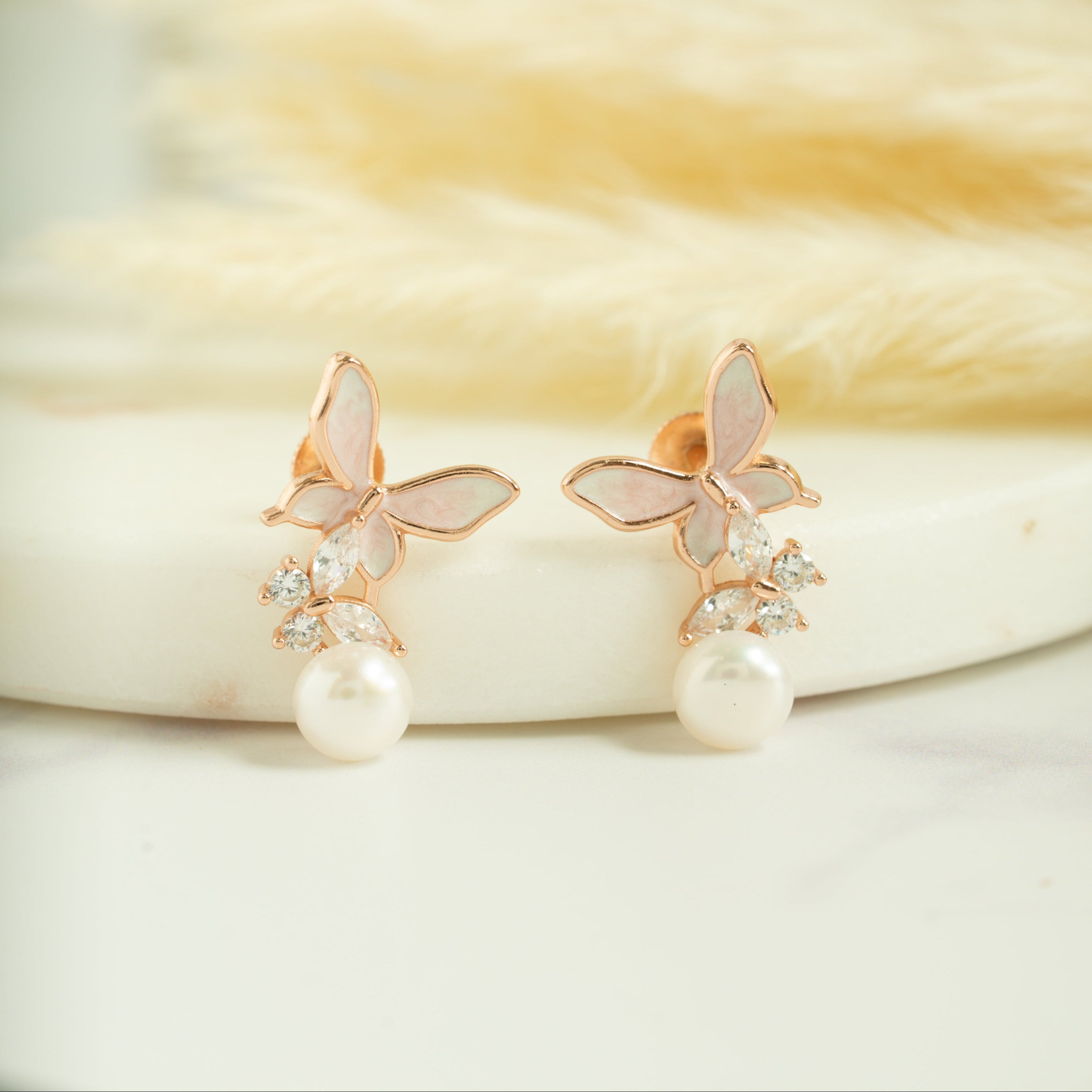 Blush Butterfly Pearl Drops