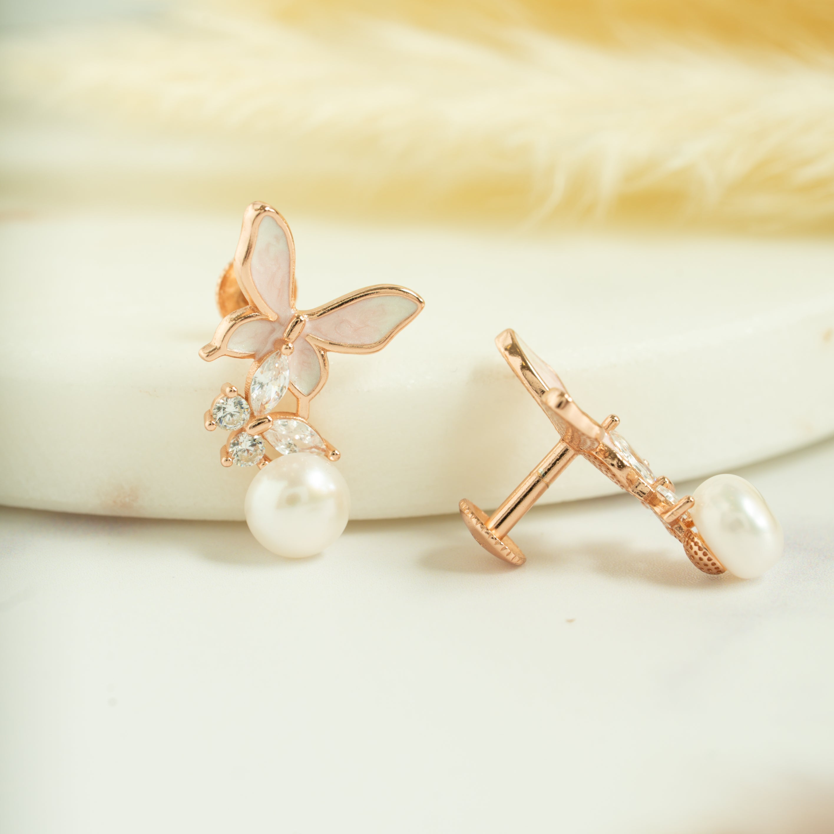 Blush Butterfly Pearl Drops